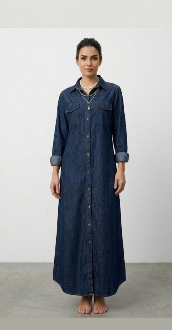 Maxi Camisa Azul Oscuro