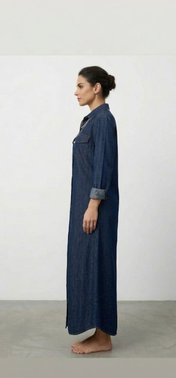 Maxi Camisa Azul Oscuro